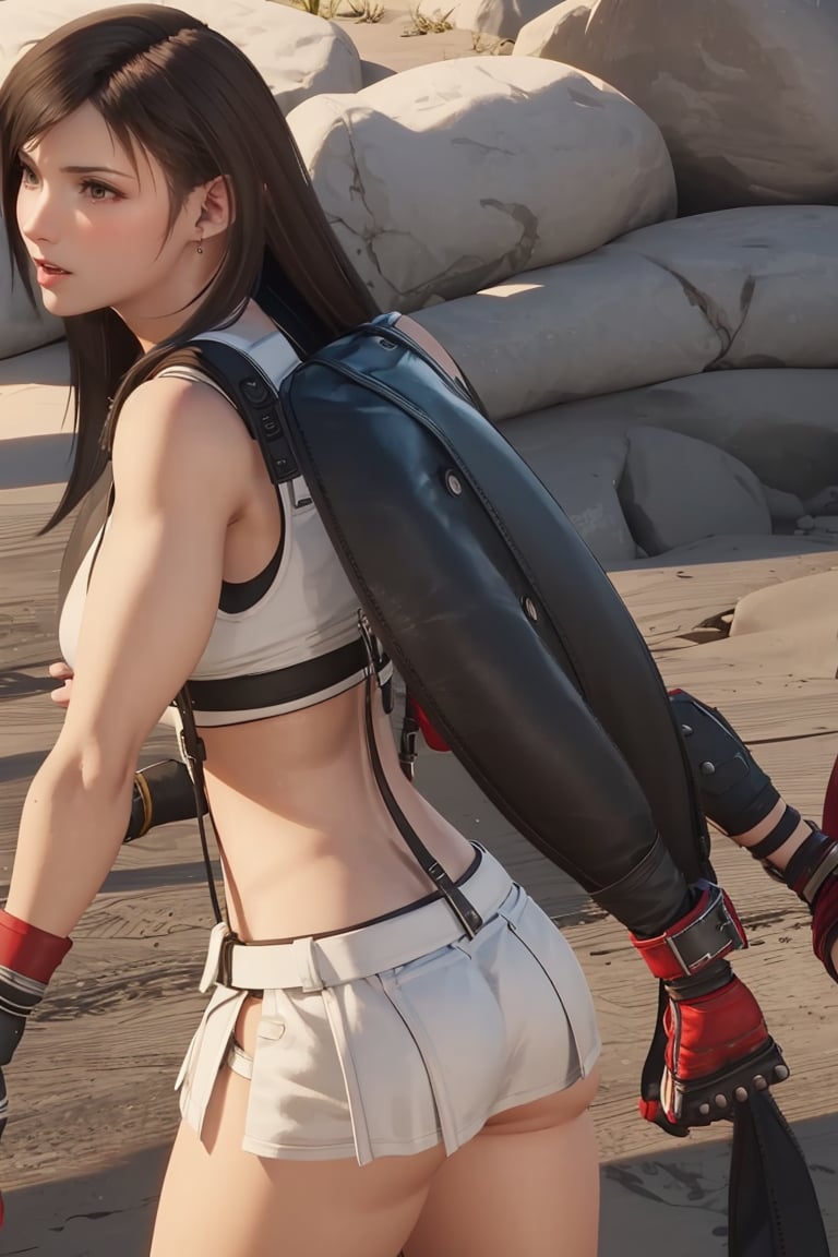   in white and red dess,,tifa lockhart,TIFA