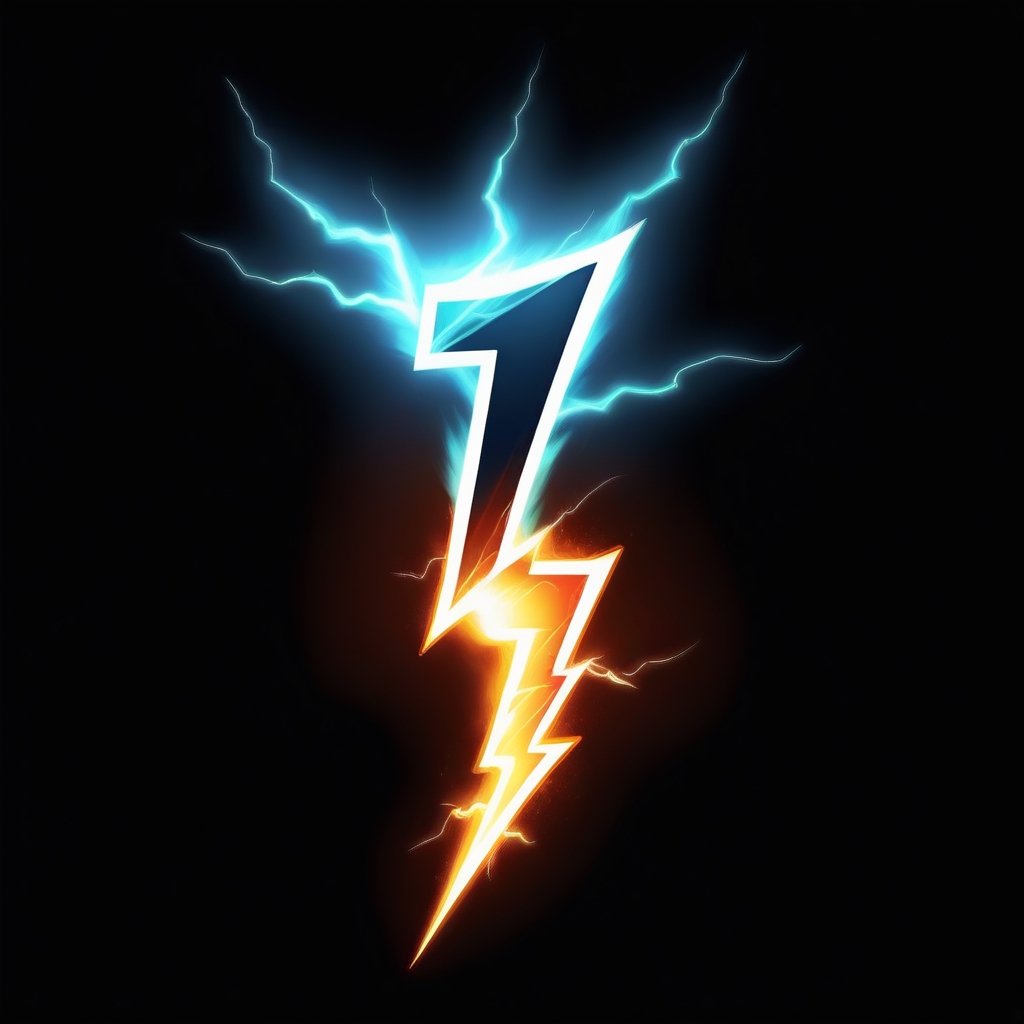 Portrait Logo of an "I" that look like flaming lightning bolt