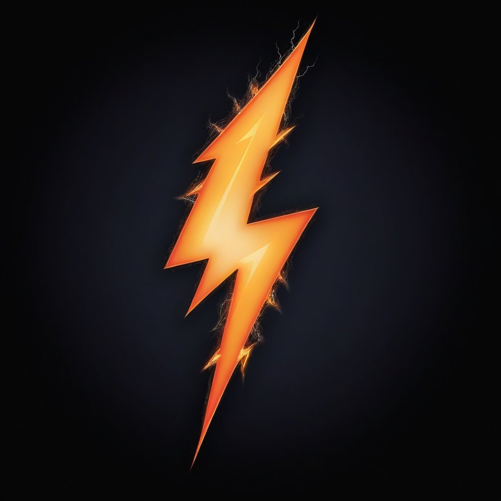 Portrait Logo of an "I" that look like flaming lightning bolt