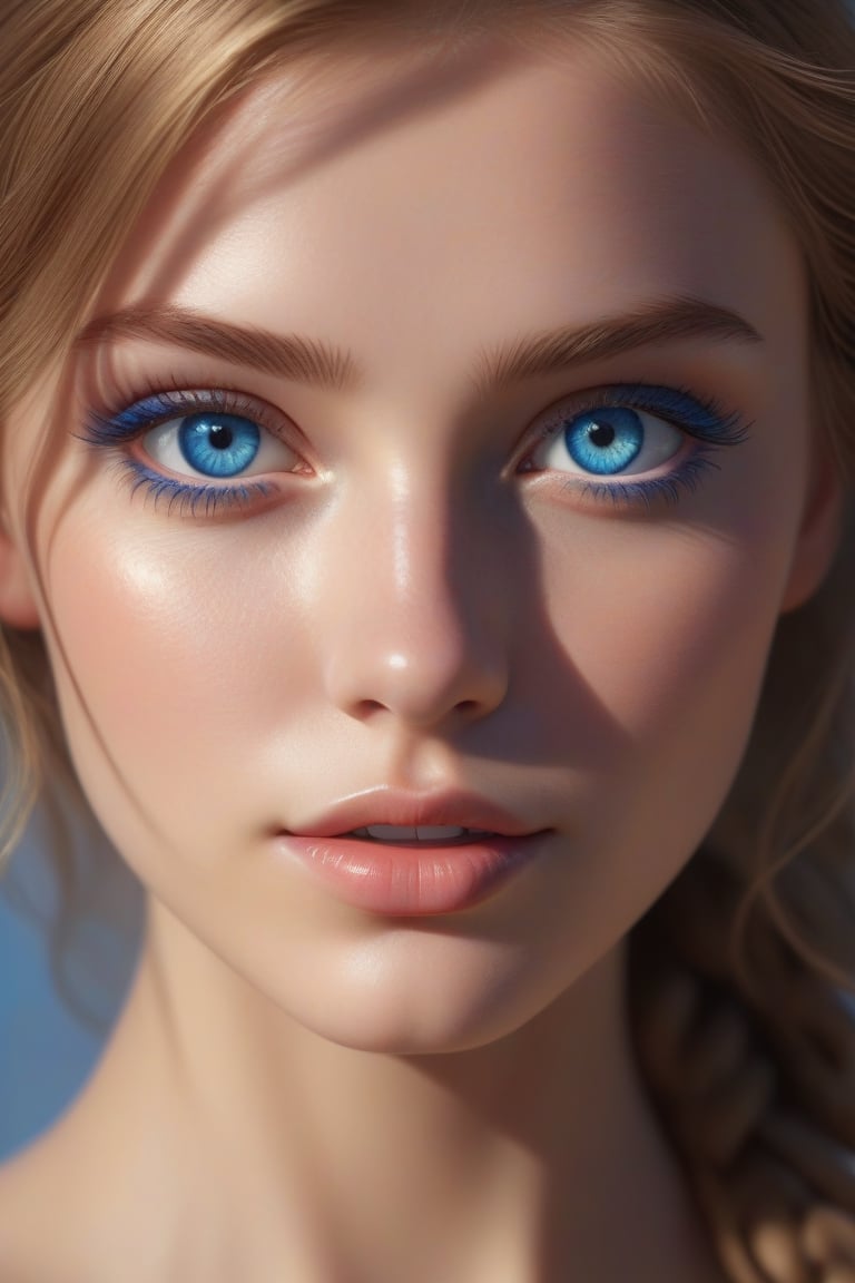 a ultradetailed beautiful, perfect, hyper realistic, digital art, a beautiful blue eyes with bright makeup, solar, sunlight, artstation, exquisite detail, Canon EOS 450D, 50mm lens, f/9, ISO 400, shutter speed 1/125, award winning photograph, perfect contrast, ultra-detailed photography, raytraced, global illumination, ultra high definition, 8k, unreal engine 5, award-winning photograph, trending on artstation