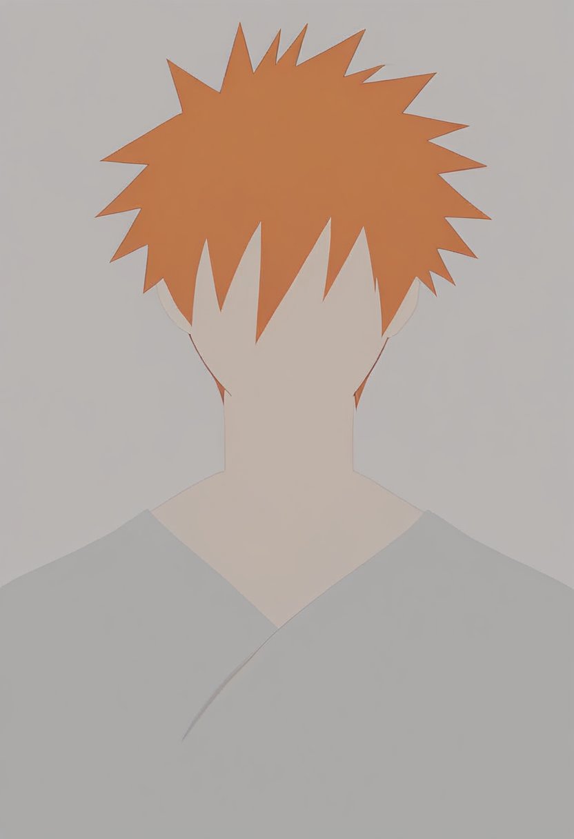 score_9, score_8_up, score_7_up, Minimalstyle,1man, ,simple, faceless female, beautiful, extremely detailed, vector, headshot,minimalstyle,  Ichigo Kurosaki (bleach)