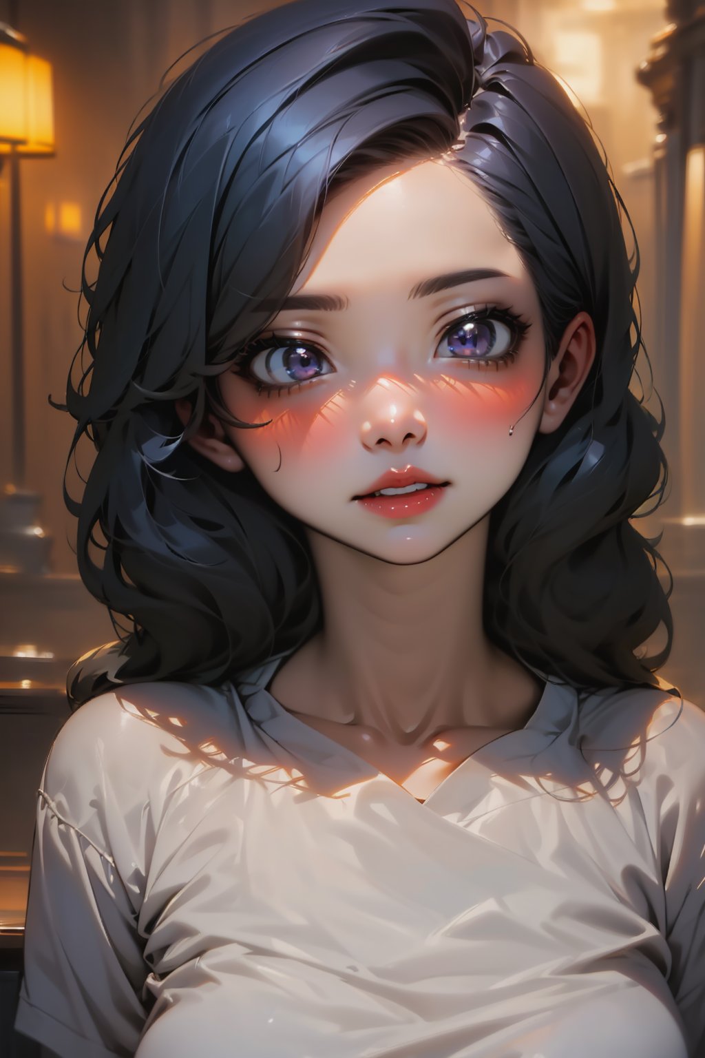 (masterpiece, top quality, best quality, official art, beautiful and aesthetic:1.2), (1girl), extreme detailed,(fractal art:1.3),colorful,highest detailed

oil painting,Surrealism,asian girl,masterpiece
Soft face, Asian girl, sharp face,JeeSoo, blue long hair, purple eyes, dark skin,veronica venegas, bakugan, anime,shiny skin,Detail,Detailed,Beautiful,Shader