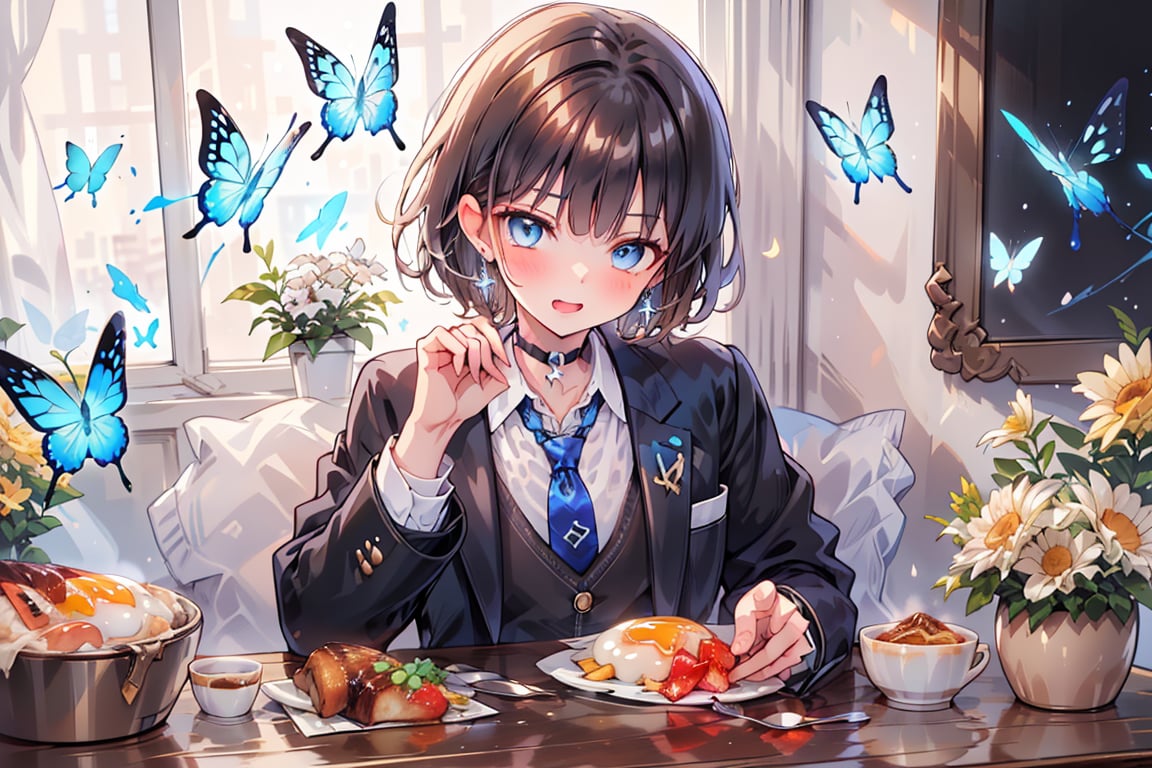 Masterpiece, highest quality, 2020 anime, very adorable best succubus queen, beautiful

The background is night, a delicious-looking stew in the center, a succubus stew in front, and mysterious dishes such as Incubus Ramen spread with a miasma, making the viewer feel uneasy.

break,
(1 female, solo: 1.4),
break,
(Breakfast, a 17-year-old beautiful girl's dining table, a cute breakfast that looks good in her school uniform: 1.3), (surrounded by flowers), the background is breakfast in a person's living room,

,(closed shirt and thin chest),(boyish beauty is beautiful like a boy),
(Slightly pointed beautiful ears: 0.7),
(Short hair, beautiful shiny black hair, dark brown hair: 1.3), (Two-tone hair with light blue inside: 0.7)

Cross hairpin, (jewel-like blue eyes), blue butterfly hair ornament, beautiful eyes,
Lace choker, wide frills, cross (shiny blue), blue dyed hair, blue butterflies flying around.
,
cross hairpin,
blue eyes,
Magical eyes like blue jewels), blue butterfly hair ornaments, beautiful eyes,
lace choker, wide frill)
A cross (shiny blue) shines on the choker, the cross earrings glow blue and dye her hair, and blue butterflies fly around.
break,
, (blazer uniform, blue tie, beautiful legs in checkered pants), checkered blazer uniform and pure white shirt (closed shirt collar and boy's uniform tie), holy high school girl reminiscent of Sister Nun, beautiful legs, brown leather shoes,
(sensual pose),
break,
(Liar's blush:), (Devil's embarrassed face:), (evil smile), (opens mouth), (closes eyes),
break,

break,
(Vivid colors), (Realistic colors), (Transparent colors), (Shiny colors),