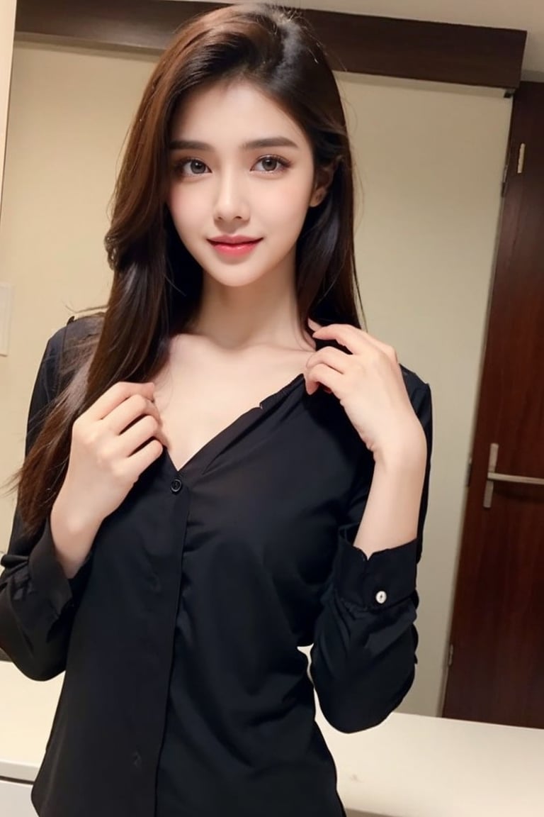 lovely cute young attractive Indian girl,  blue eyes, a gorgeous actress,  cute,  an Instagram model, with long hair, a full body, head to toe,in a black blouse skin tight, small blouse, nearly visible clevage
 ,TENSTAR,UTE,Indian