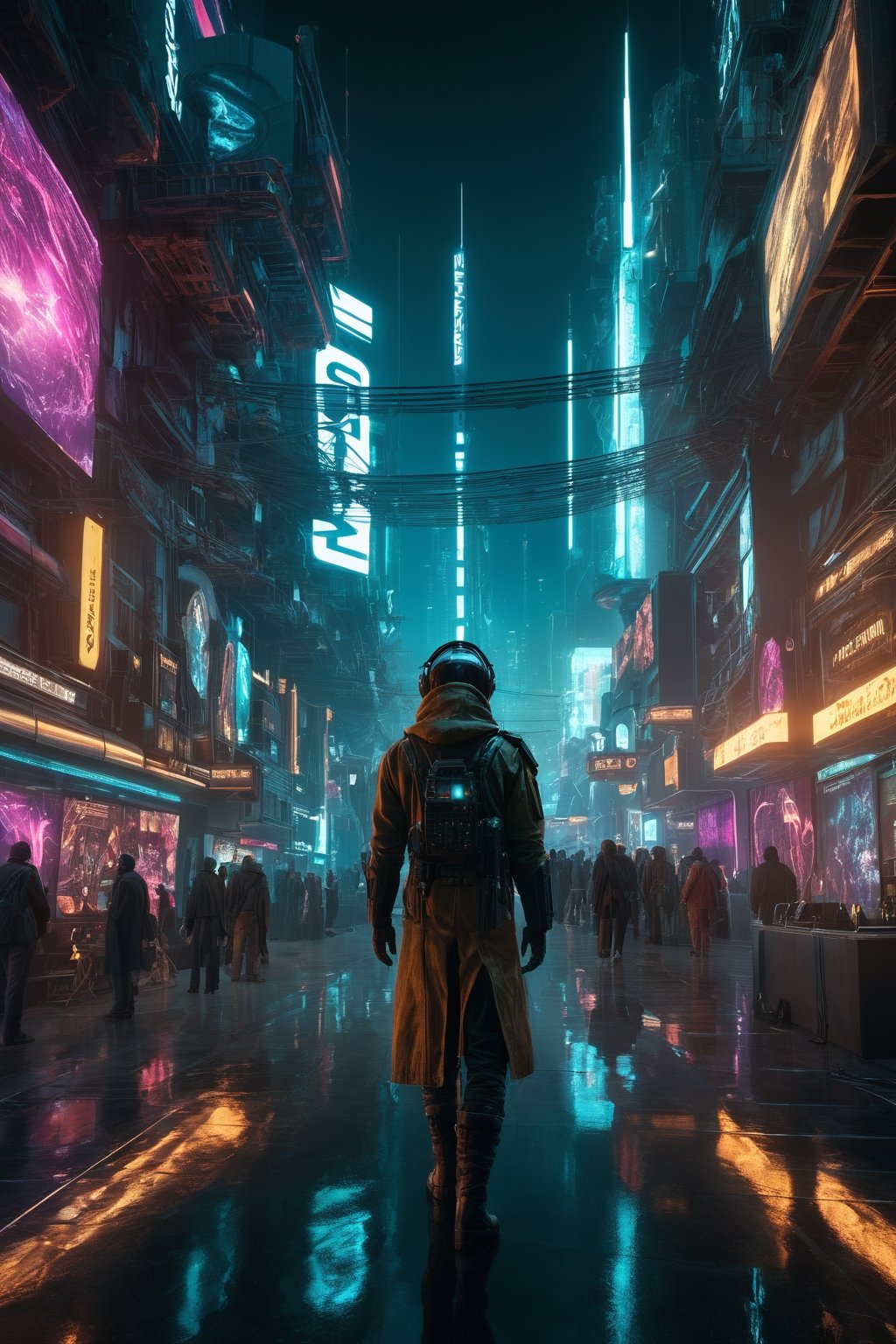 A digital art project showcasing cyberpunk elements, featuring characters such as Duran, Moebius, and Zdzisław Beksiński. The artwork is created using advanced CGI technology, with images captured at an astounding 64 megapixels resolution, resulting in breathtaking depth, glowing rich colors, powerful imagery, psychedelic Overtones, and stunning cinematic lighting effects, all of which come together in harmony to create a breathtaking, immersive, and unforgettable experience for viewers to explore and enjoy at their leisure, all of which is showcased to its fullest potential in stunning, vibrant, high-resolution images and video footage, all of which is expertly crafted, artfully arranged, meticulously designed, and skillfully rendered by professional digital artists who possess extensive experience in creating high-quality digital artwork, all of which is displayed in stunning, high-quality digital images, videos, and gifs, all of which are showcased to their fullest potential in stunning, vibrant, high-resolution images, videos, and gifs, all of which are displayed in stunning, vibrant, high-resolution