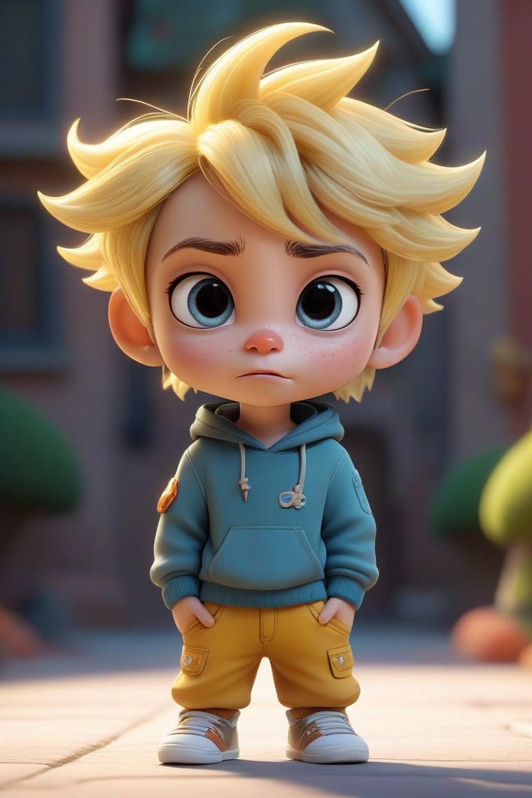 4d photographic image of full body image of a cute little chibi boy, surreal, gold hair, vivid colours octane render trending on artstation, artistic photography, photorealistic concept art, soft natural volumetric cinematic perfect light, UHD white background, Dream House, Disney style, Disney Pixar style,score_9, modern Disney, SDXL,Cartoon,photo r3al,better photography,Beauty,1girl,Disneystyle