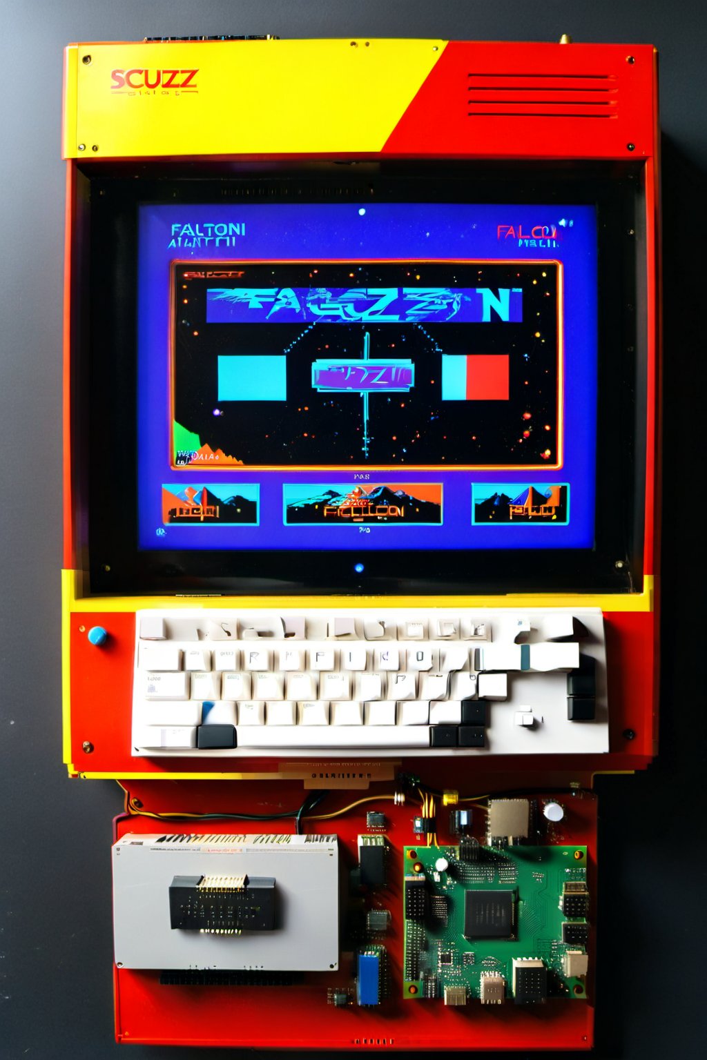 scuzz retro computers,atari falcon, 32bit, midi onboard, internal floppy, gem interface 