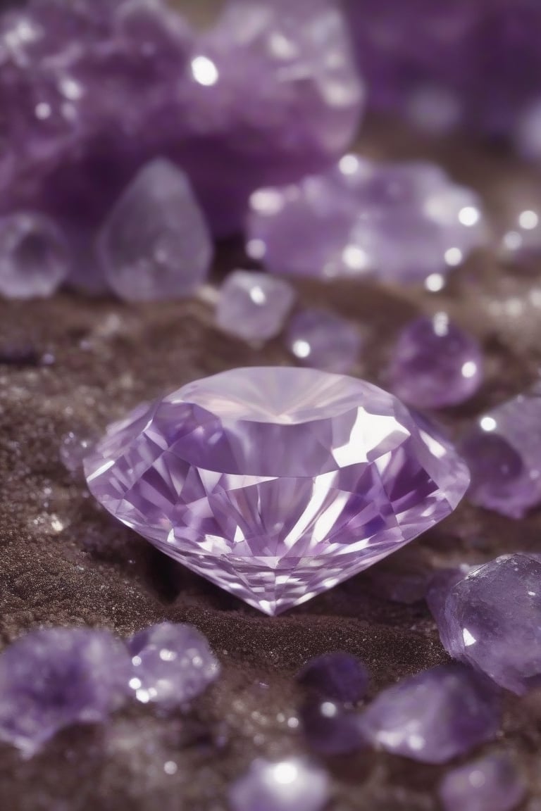 Diamond,ground vehicle, scenery, photo background, still life,Amethyst 