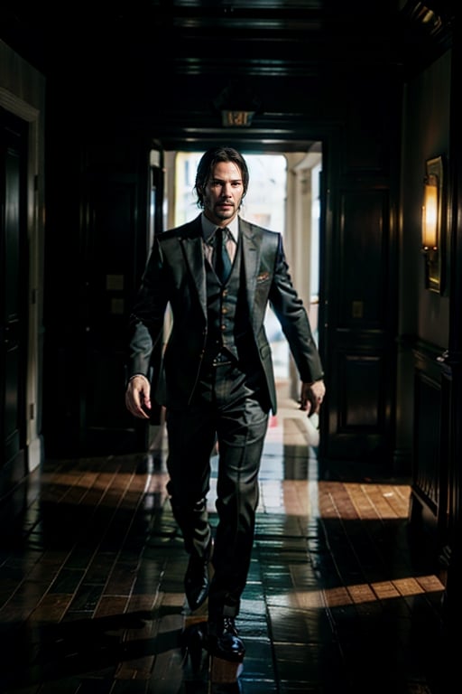 open wide shot, masterpiece, excellent quality, 
perfect hands,epic running fast shooting machine gun with flames, photo realistic Keanu Reeves John Wick with pistol and machine gun , thriller style, aggressive pose, modern black and white Gucci suit, armed gun, photorealistic, highly detailed, blurry photo, intricate, incredibly detailed, super detailed, gangster texture, detailed , crazy, soft lights and shadows