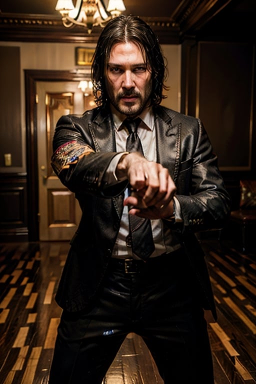 ((Panoramic and open wide shot)), masterpiece, excellent quality, 
perfect hands,epic running fast shooting machine gun with flames, photo realistic "John Wick",  with pistol and machine gun , 
different weapons
knives, katanas, submachine guns, grenades, in a shootout with other men, thriller style, aggressive pose, modern black and white Gucci suit, armed gun, photorealistic, highly detailed, blurry photo, intricate, incredibly detailed, super detailed, gangster texture, detailed , crazy, soft lights and shadows