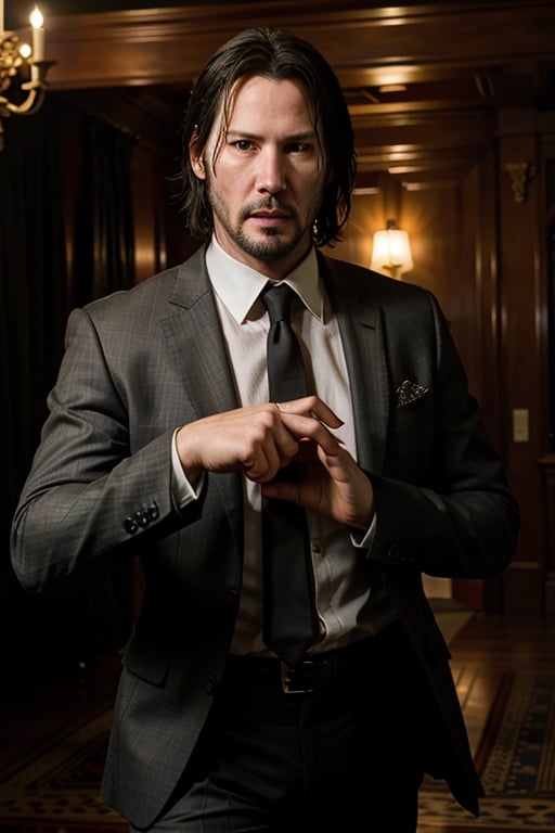 open wide shot, masterpiece, excellent quality, 
perfect hands,epic running fast shooting machine gun with flames, photo realistic Keanu Reeves John Wick with pistol and machine gun , thriller style, aggressive pose, modern black and white Gucci suit, armed gun, photorealistic, highly detailed, blurry photo, intricate, incredibly detailed, super detailed, gangster texture, detailed , crazy, soft lights and shadows