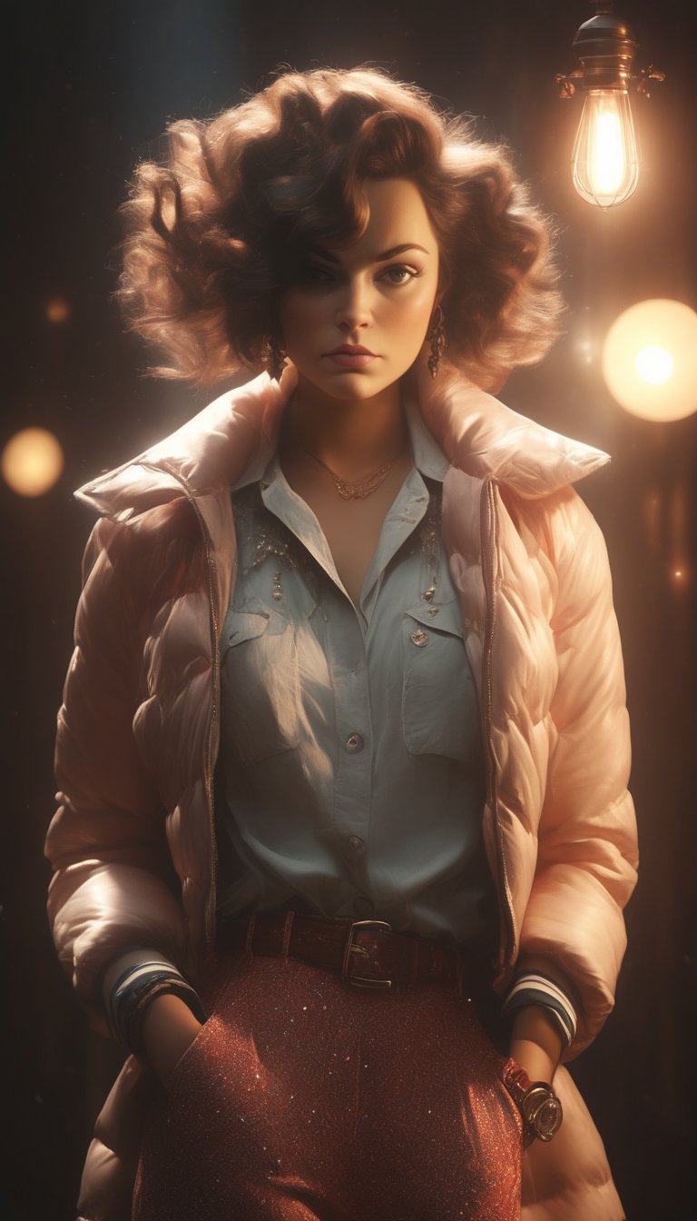 (1girl, a mix of vintage and modern fashion, unique accessories, a matching background, beautiful and dramatic lighting), Detailed Textures, high quality, high resolution, high Accuracy, realism, color correction, Proper lighting settings, harmonious composition, Behance works,photo_b00ster