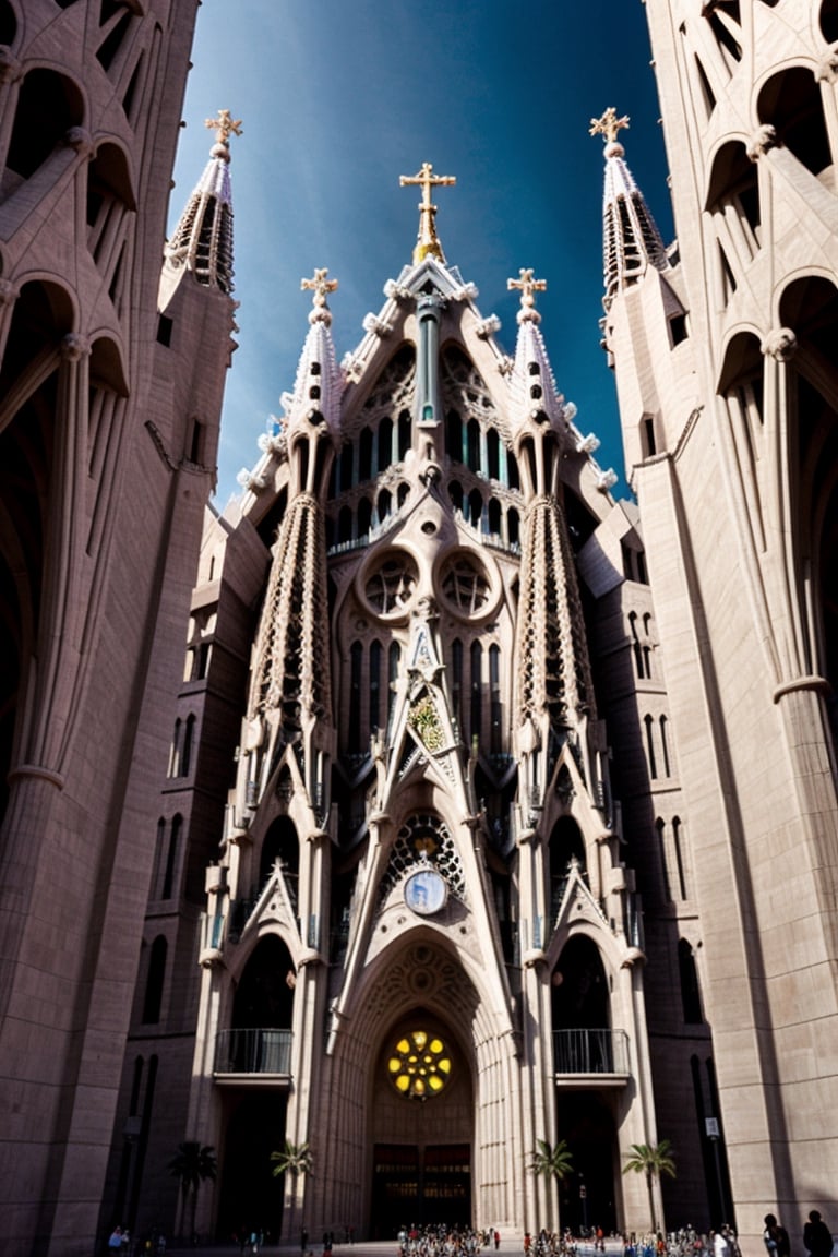 Sagrada Familia (La Sagrada Familia in Barcelona):
This magnificent Catholic church is one of Gaudi's most iconic works and a symbol of Barcelona. The architectural style combines Gothic and modernist elements, and its spectacular spiers and detailed decoration give it a mysterious and magnificent feeling.
Construction of the Sagrada Familia began in 1882 and is still unfinished, but even without it, its unique appearance has attracted countless tourists and architecture enthusiasts