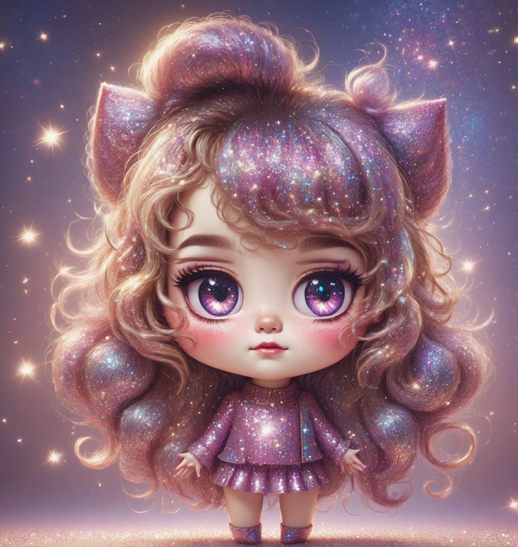 adorable little thing but has attitiude ,chibi,glitter,shiny,cute cartoon ,ANIME GIRL