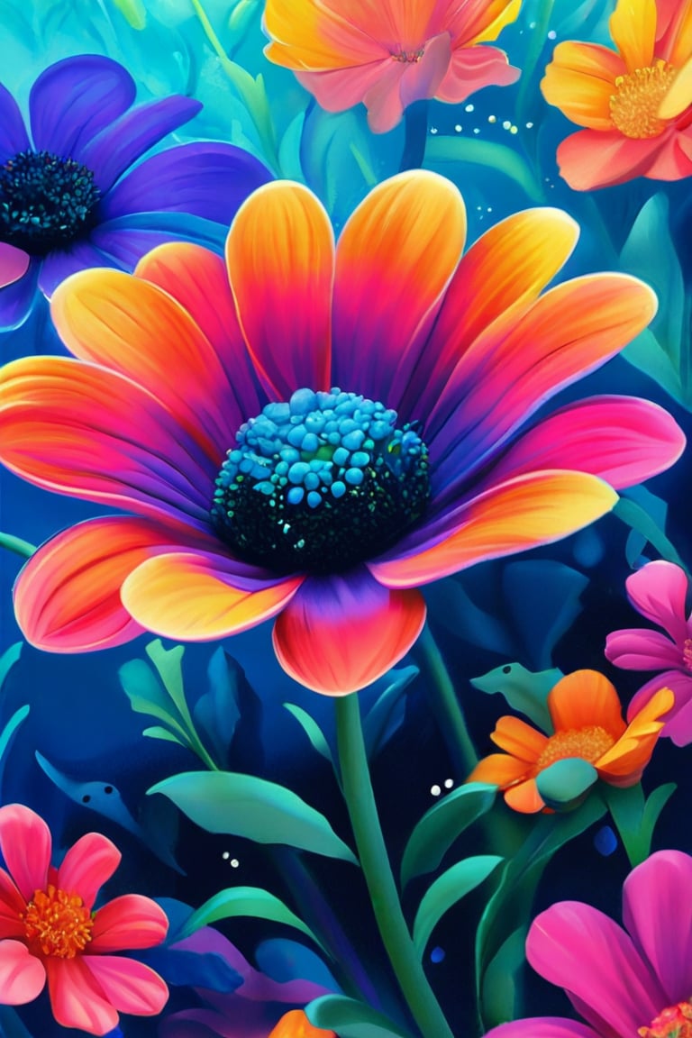 create me some tunning colourful flowers