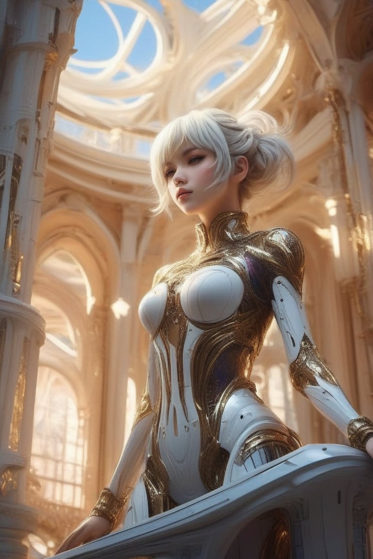 please create something unique, ,ANIME GIRL ,futuristic,Architectural100