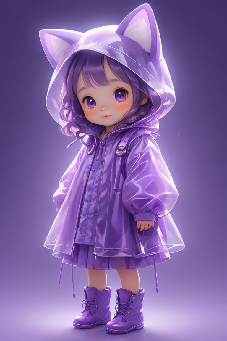 create me the cutest little  being wearing purple
