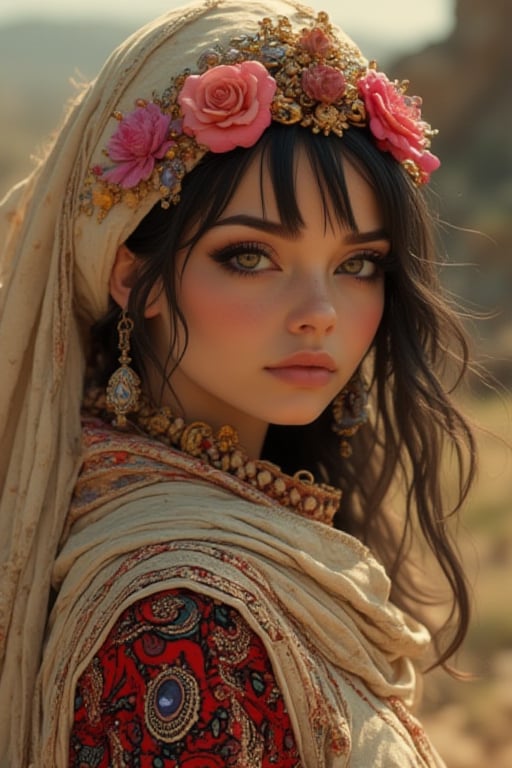 create me a beautiful female boho style

 