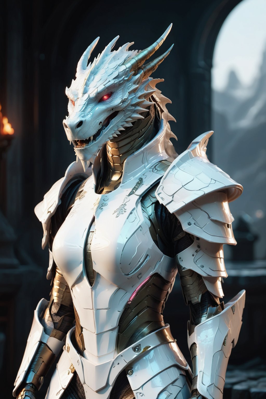 female dragon dressed for her wedding day ,Mecha,Dragonborn