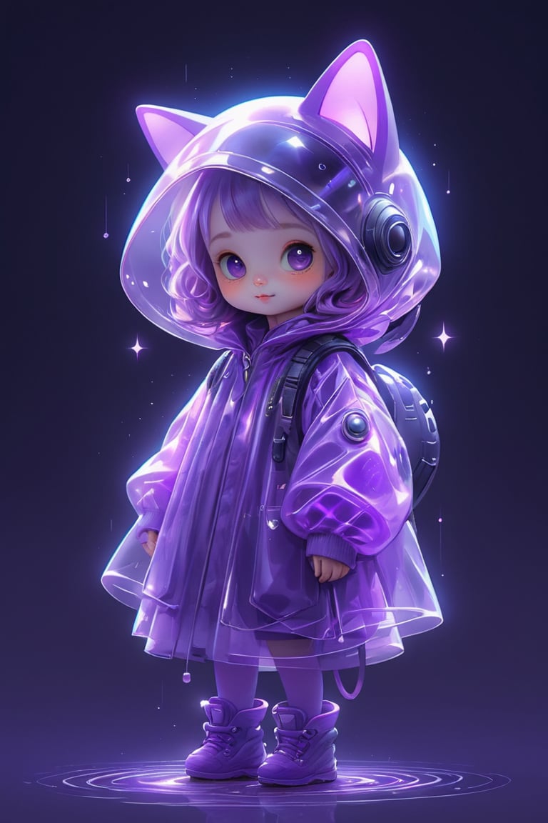 create me the cutest little alien being wearing purple
