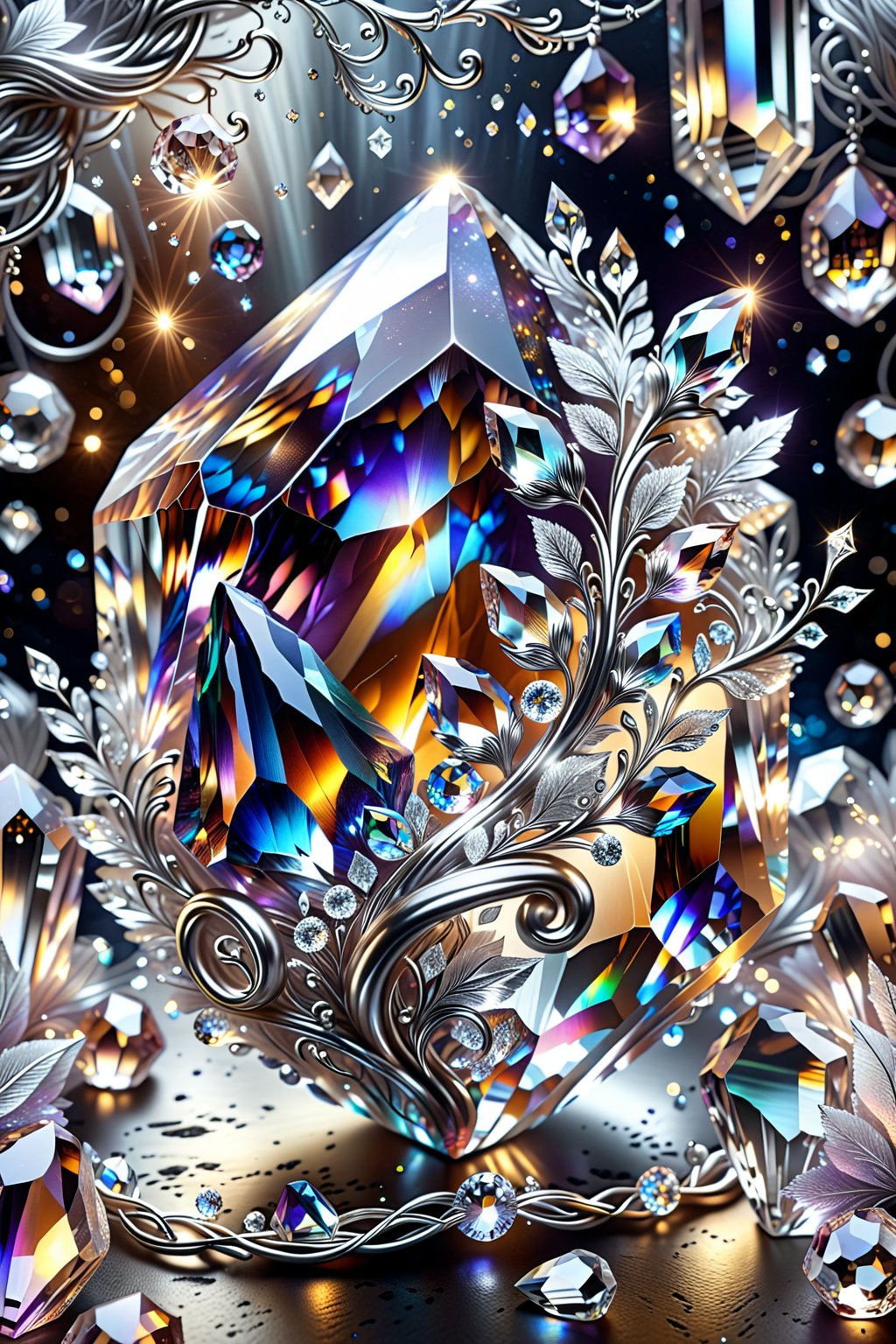 crystal and silver entanglement ,Mystic fantasy