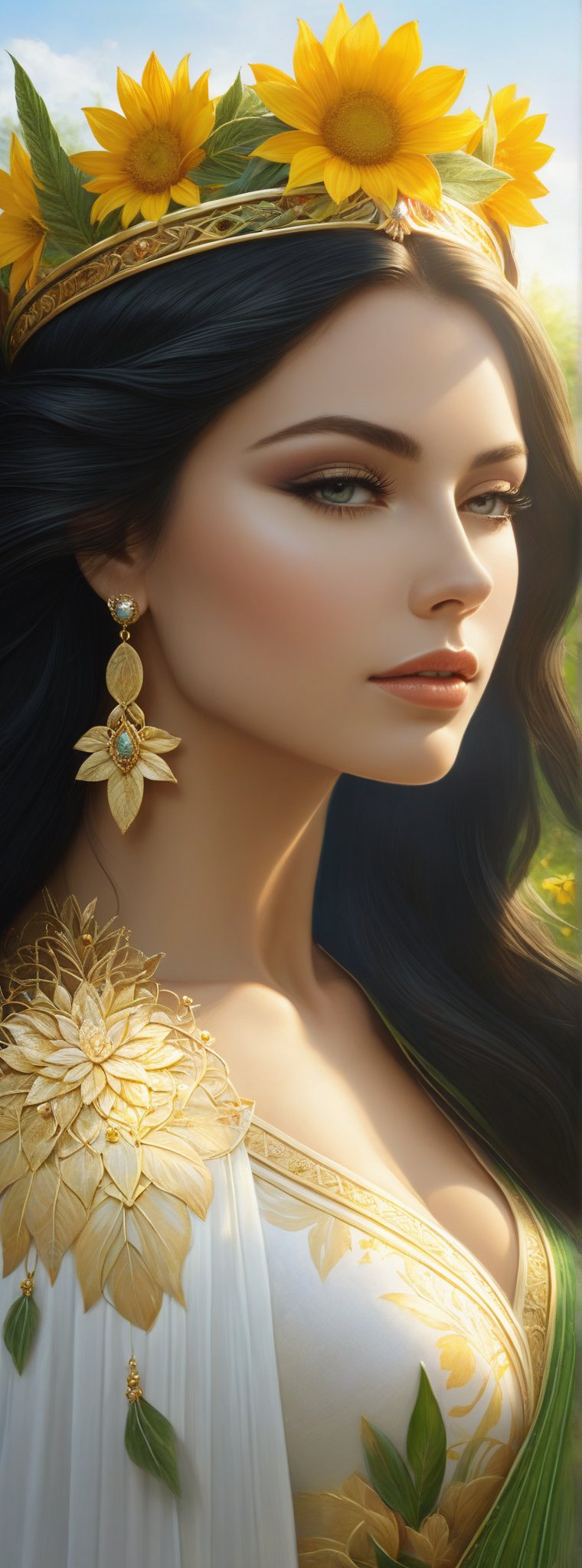  summer solstice queen, beautiful, high definition, highly detailed, serene. liseth Visser inspired art