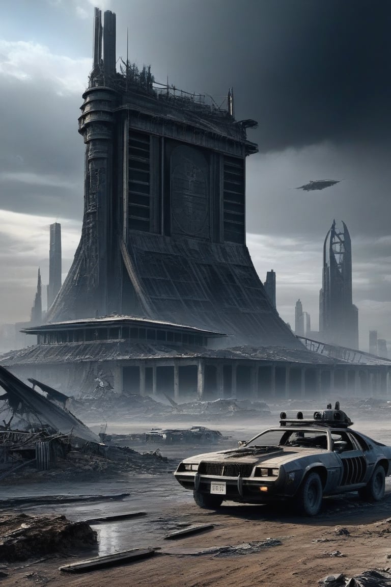 please create me the a post apocalyptic scene, it must be realisitc, high defintion,science fiction