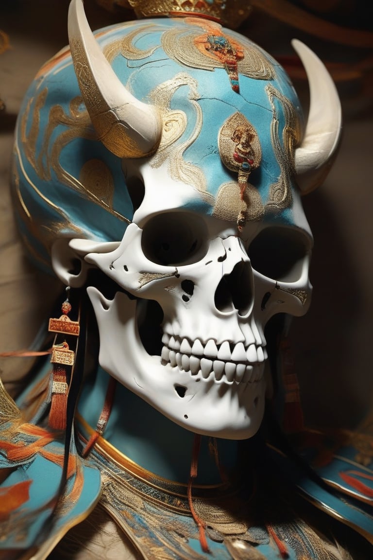 create an epic monster, skull,dunhuang