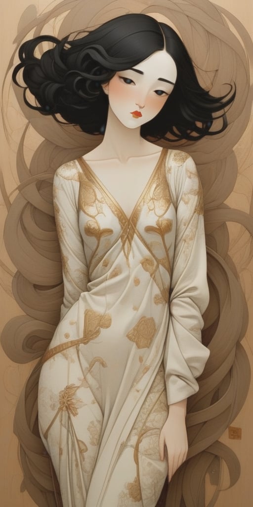 create me something out of the below, hayv kahraman style art