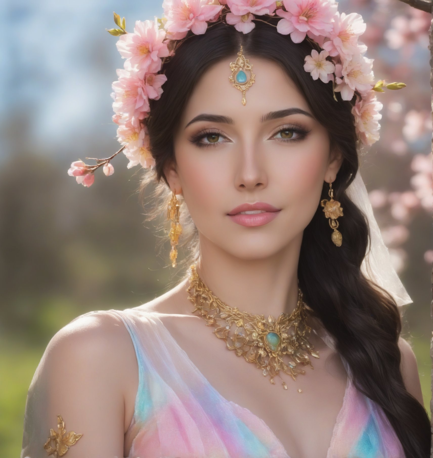 create  an amazingly good looking spring solace goddess