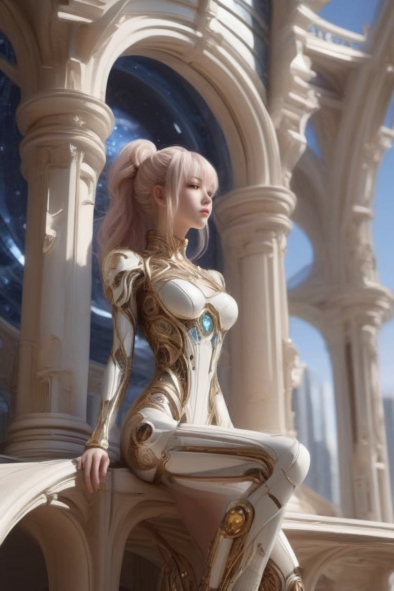 please create something unique, ,ANIME GIRL ,futuristic,Architectural100