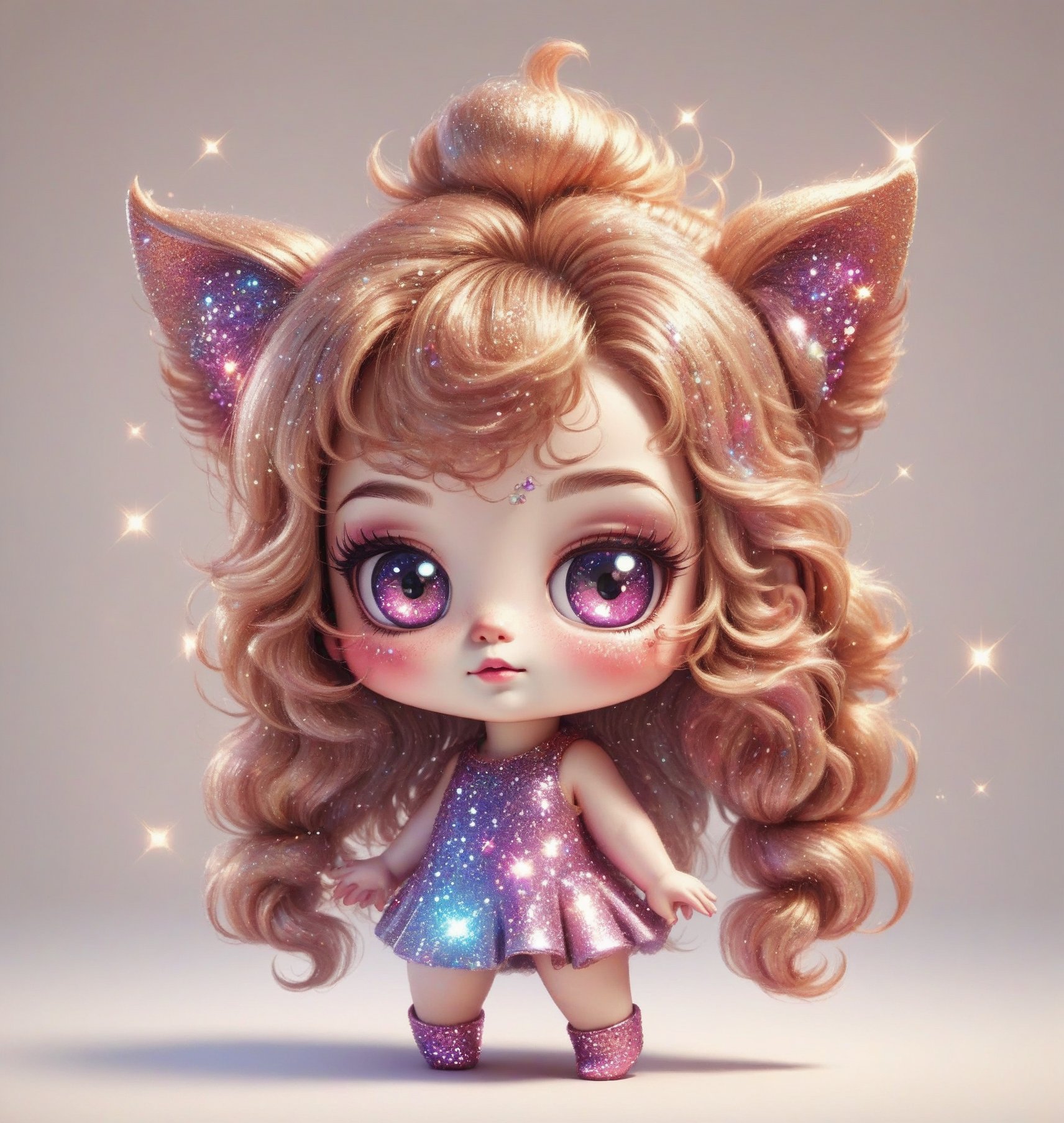 adorable little thing but has attitiude ,chibi,glitter,shiny,cute cartoon 