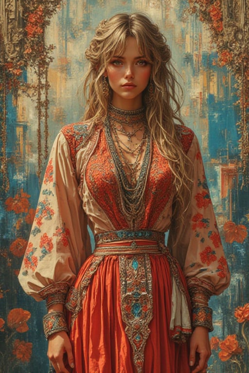 create me a beautiful female boho style

 