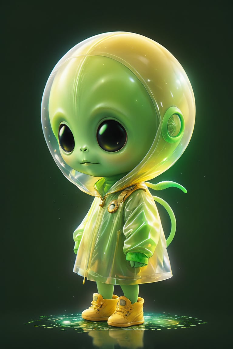 create me ane alien being, he is green and gold
