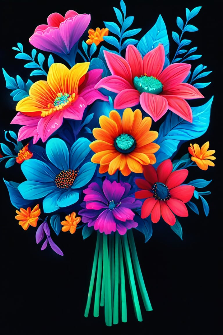 create me some stunning colourful flower bouqets