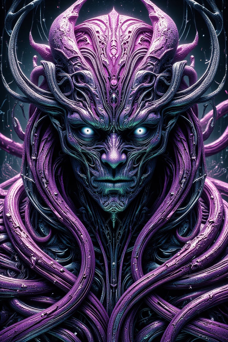 create me an portrait of a alien being , lineart, 2.5D, illustration, portrait,  Score_9, Score_8_up, Score_7_up, behance work, intricate, vibrant color, High quality, 8k hd, best quality, detailed skin texture, complicated, 8k ultra hd, high resolution, high definition, excellent quality, stunning image,  detail quality Enhancer,