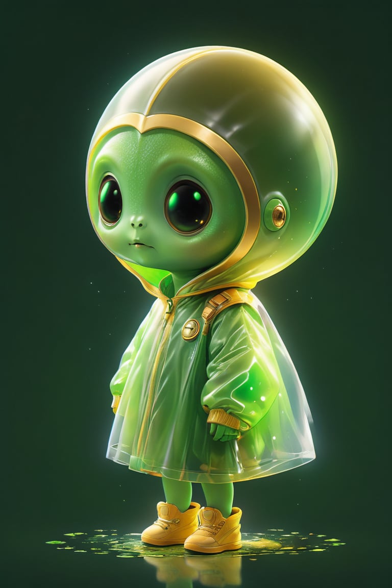 create me ane alien being, he is green and gold
