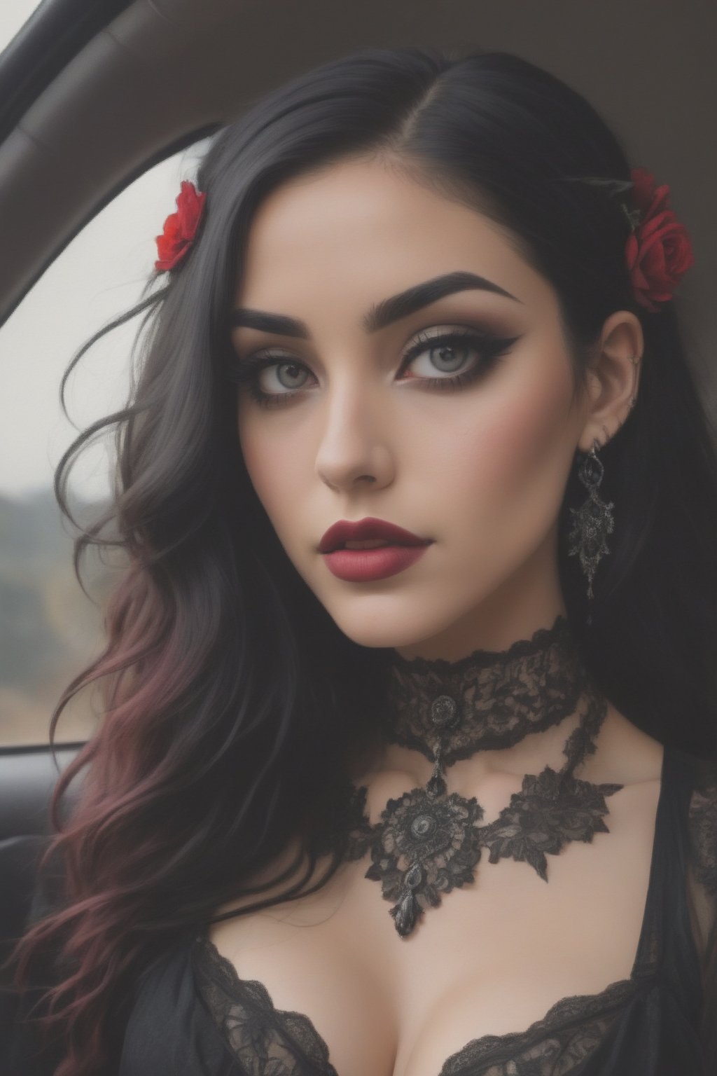 create a beautuful  stunning goth/gypsy female