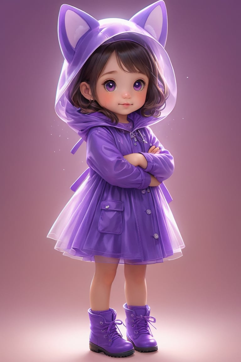 create me the cutest little  being wearing purple
