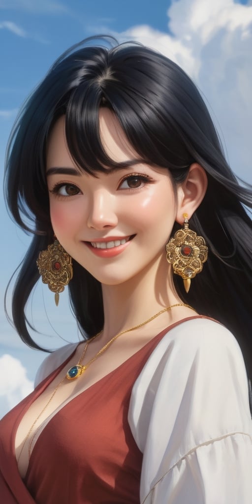 masterpiece, best quality, ultra-detailed, very_high_resolution, solo, small eyes, long black hair, earrings, jewelry, smile, cloud, sky, day, outdoors, necklace, rock,volumetric lighting, best quality, masterpiece, intricate details, tonemapping, sharp focus, hyper detailed, trending on Artstation, Toriyama Akira style
sketching , sketch,Sexy Pose,milf,Young beauty spirit ,Styles Pose