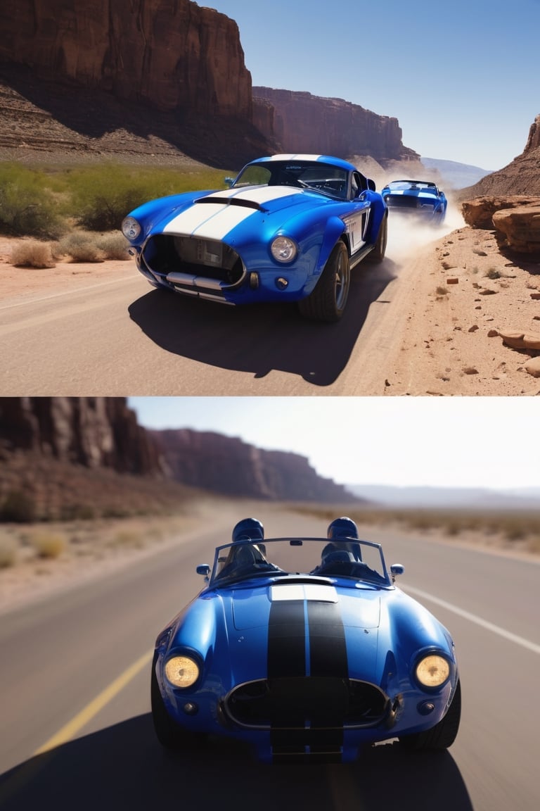 The engine roared ferociously as the tuned Shelby Cobra GT500 prepared for the challenge. Its body shone under the sun of the Grand Canyon of the Colorado, highlighting the details meticulously modified to increase its speed and agility. With a final roar, the driver stepped on the accelerator and the Cobra launched into the void, defying gravity with every inch it advanced. The vehicle's AI calculated each movement with millimeter precision, adjusting the trajectory to reach the other side of the canyon with impressive elegance. Spectators held their breath as the Cobra soared through the air, silhouetted against the deep blue sky. And then, with a triumphant rumble, the car landed gracefully on the opposite shore, defying expectations and leaving everyone in awe of its feat.