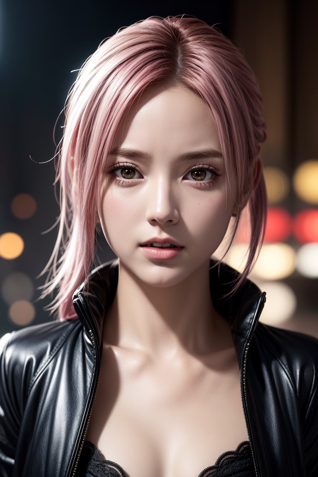 Animate《Naruto》Sakura Haruno in the middle,1girll,Solo,Half body photo,dynamicposes,Perfect facial features,delicated face,greene eyes,Run,combats,best qualtiy,tmasterpiece,8K,