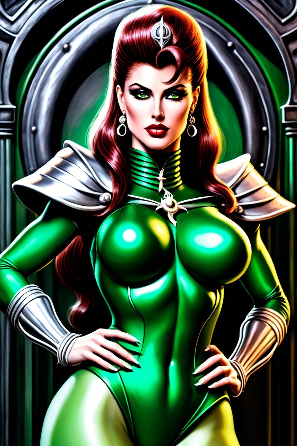 Very busty and muscular Sailor Jupiter (H.R. Giger Art style:0.8)