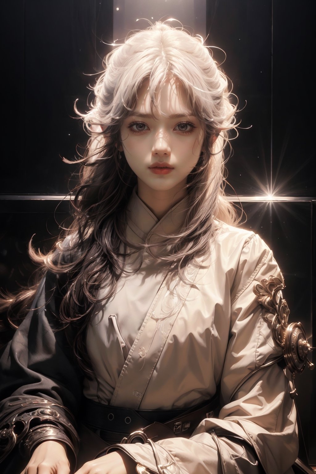 Super high resolution,masterpiece,highest quality,
highly detailed face,detailed eye,very complicated,perfect shiny shiny skin,perfect lighting,detailed lighting,dramatic shadow,ray tracing,16 years old, 1 girl,ponytail hairstyle,Upper body,female doctor&#39;s coat,white shirt,looking at the viewer,(slight smile:0.4),