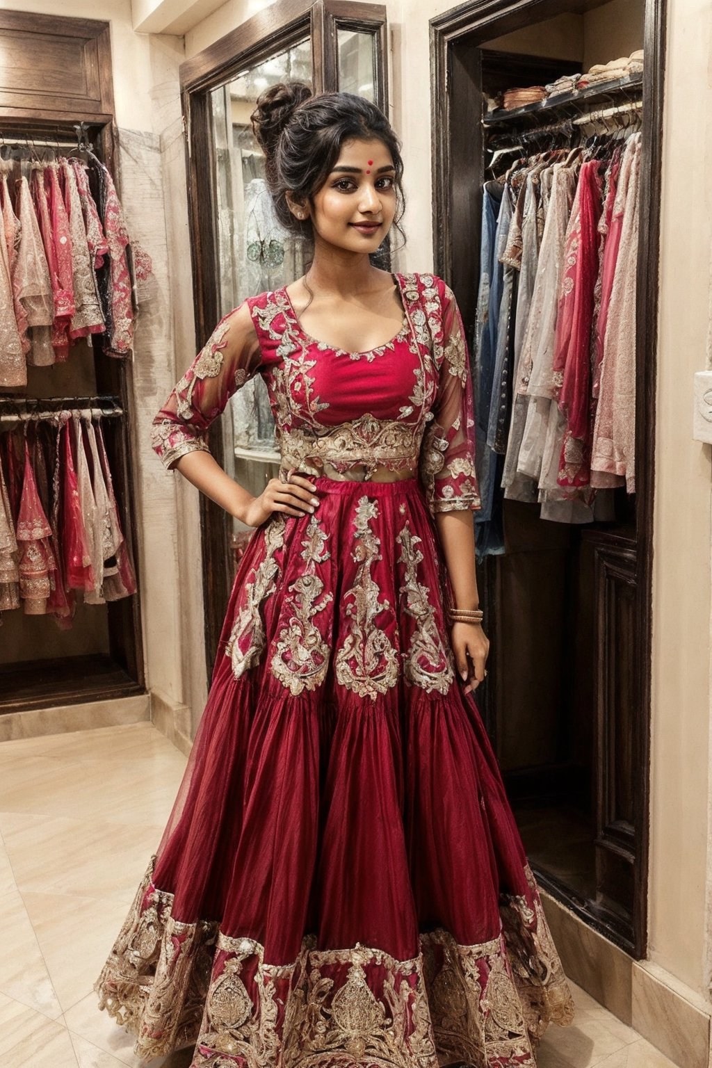 1girl  indian age 20 ,Indian outfit,Indian , doing shoping,Indian Designer Dress