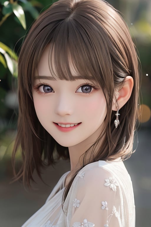 sparkling clear attractive large eyes, 
cheerful smile,
super cute loli face,  
very beautiful cute girl ,  

detailed beautiful eyes,
 light brown hair,
super smooth  and very silky hair, 
beautiful clear double eyelids,
long see-through bangs,
(realistic photograph)