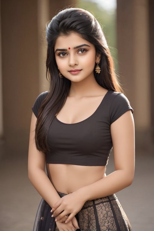 super cute Indian woman in a dark theme