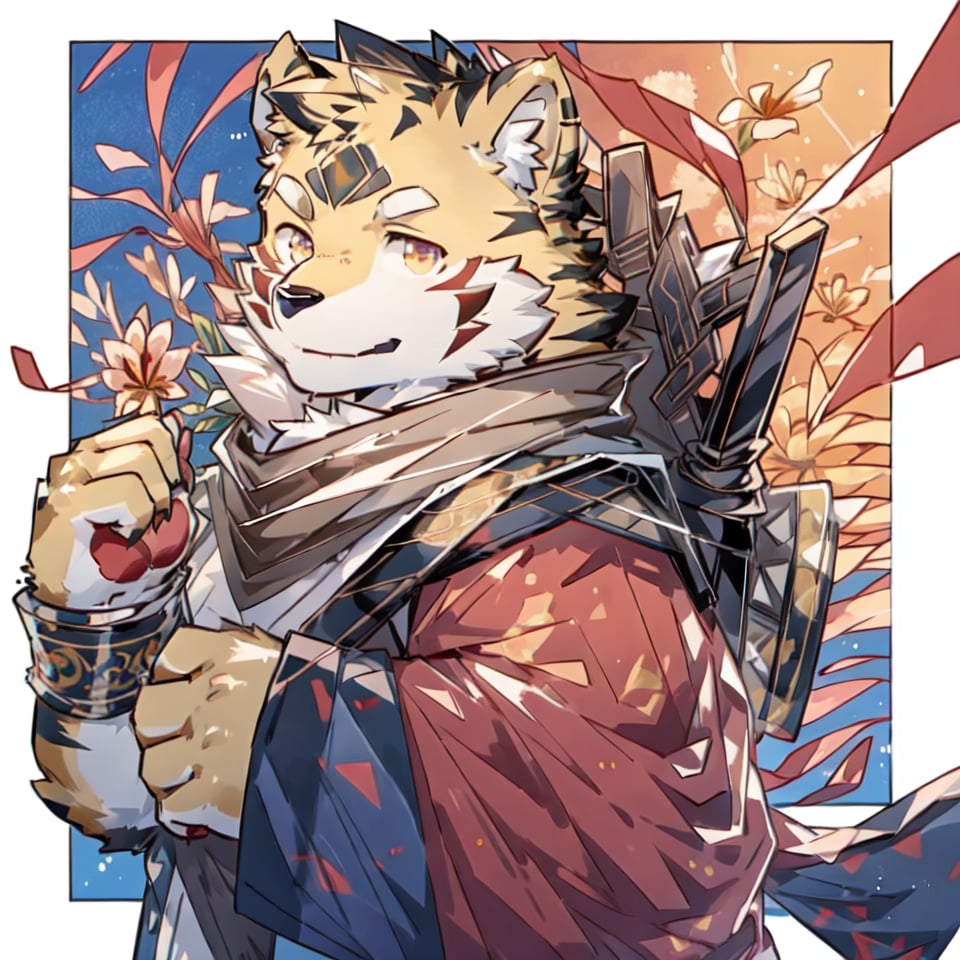 furry digital drawing, icon with this style, male,fanqiuhu