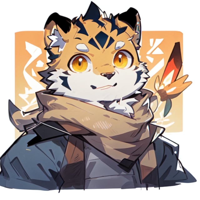 furry digital drawing, icon with this style, male,fanqiuhu