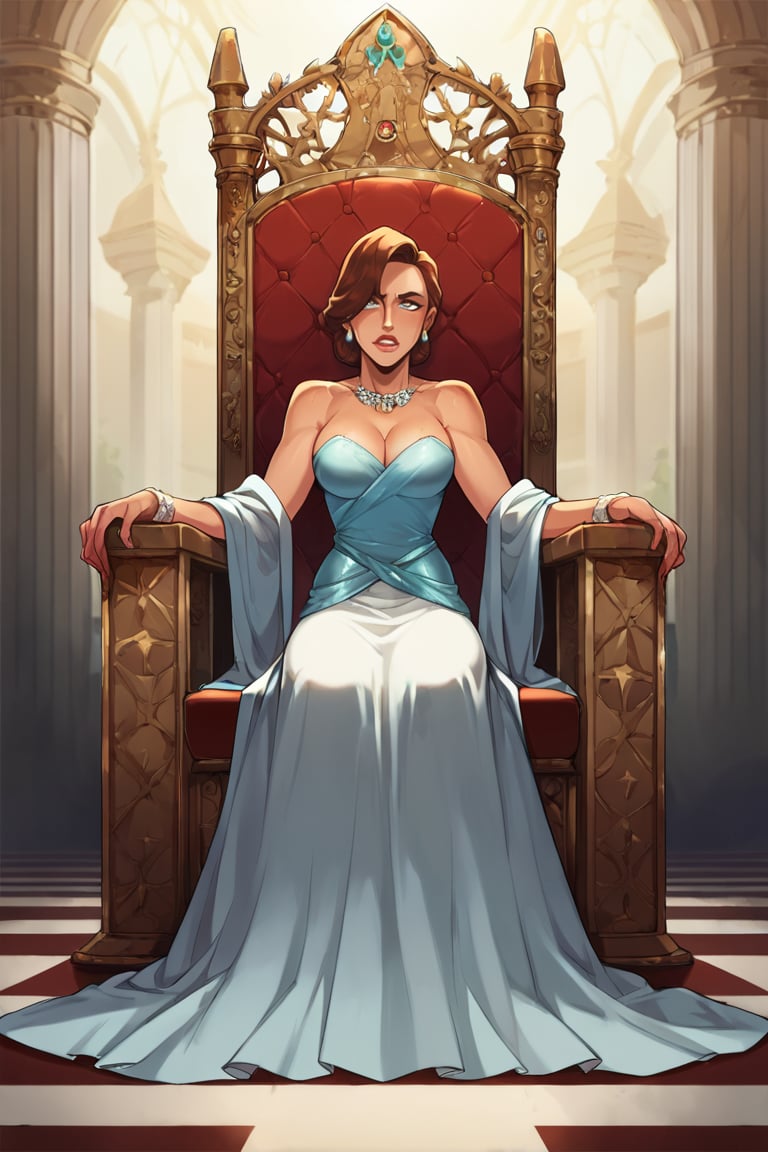 score_9, score_8_up, score_7_up, BREAK, 1girl, scottish, throne, gown, sitting, jennifer lawrence,